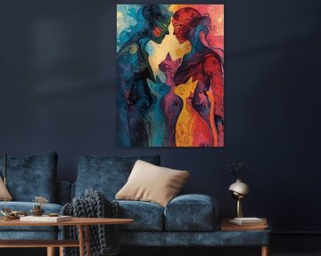 Paar und Katze malen von Giandra Safaraz