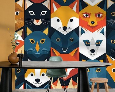 Voorbeeld van het werk in een kamer