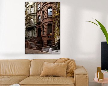 New York:  Upper West Side brownstone huizen met pompoenen van Shaquille Maarschalkerweerd