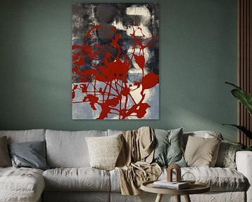 Terrakotta-Blumen. Bunte abstrakte Kunst in leuchtenden Farben von Dina Dankers