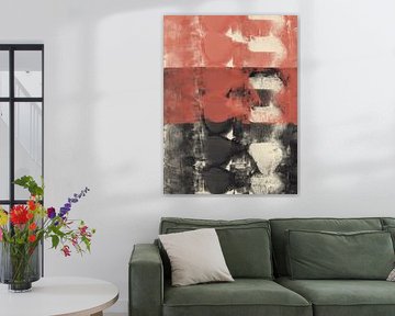 Terrakotta, schwarz und weiß. Bunte abstrakte Kunst in leuchtenden Farben von Dina Dankers