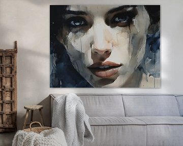 Abstraktes Porträt-Kunstwerk - Moderne Wanddekoration von SPEQ ART