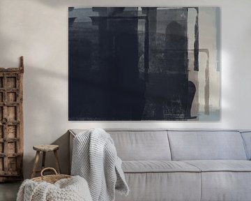 Abstract minimalist wabi-sabi art in neutral colors by Dina Dankers