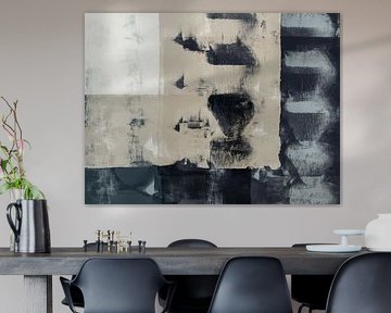 Art abstrait minimaliste en couleurs neutres dans le style wabi-sabi sur Dina Dankers