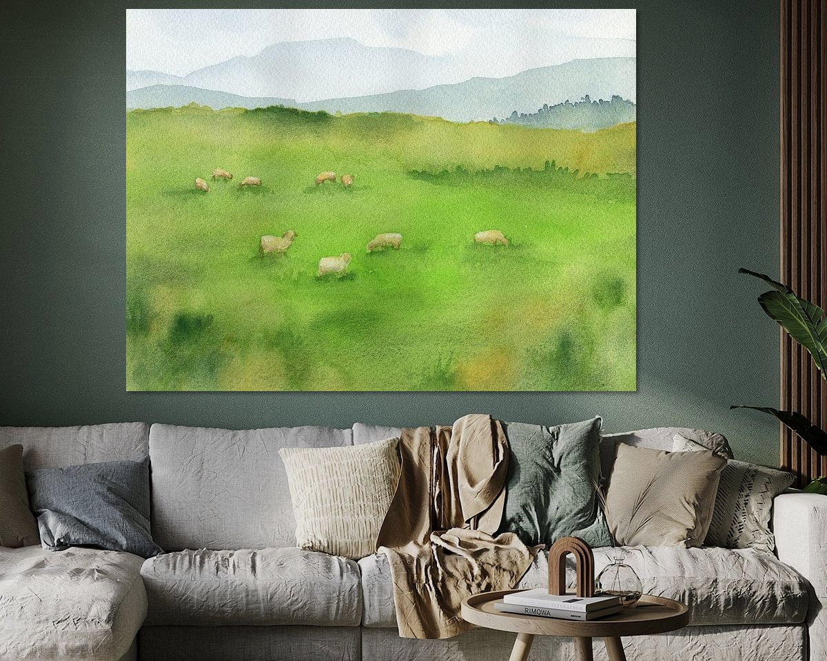 Voorbeeld van het werk in een kamer