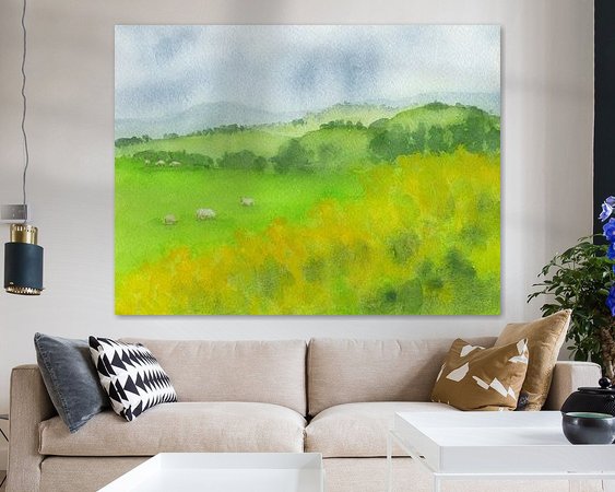 Voorbeeld van het werk in een kamer