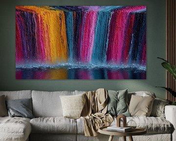 Colourful waterfall abstract panorama by TheXclusive Art