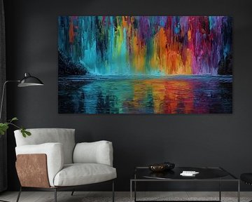 Abstracte waterval panorama