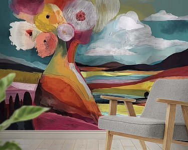 Voorbeeld van het werk in een kamer