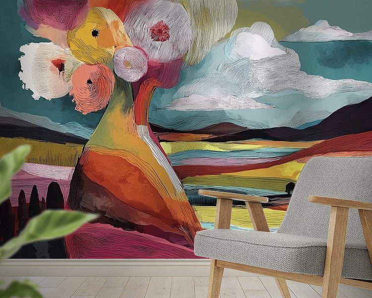 Voorbeeld van het werk in een kamer