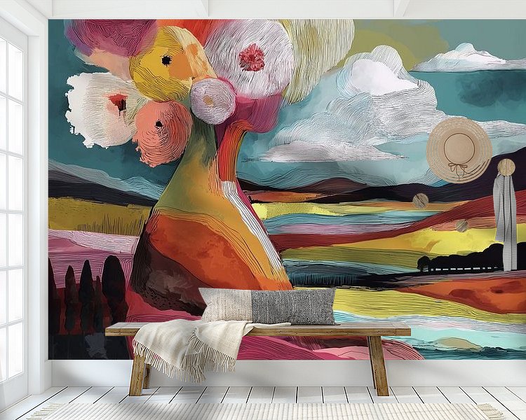 Voorbeeld van het werk in een kamer