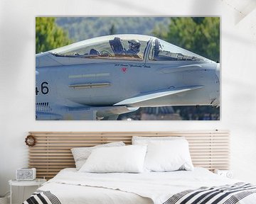 Pilot in cockpit in German Eurofighter Typhoon. by Jaap van den Berg