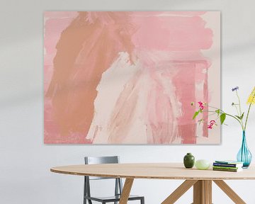 Abstrakte Formen in Weiß, zartem Ocker und Rosa