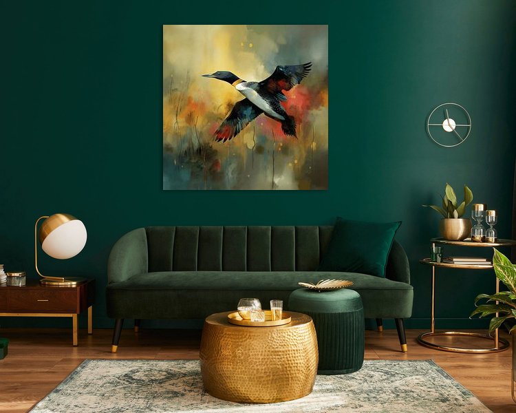 Voorbeeld van het werk in een kamer