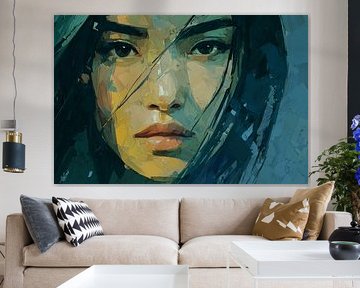 Abstraktes Porträt-Kunstwerk - Moderne Wanddekoration von SPEQ ART