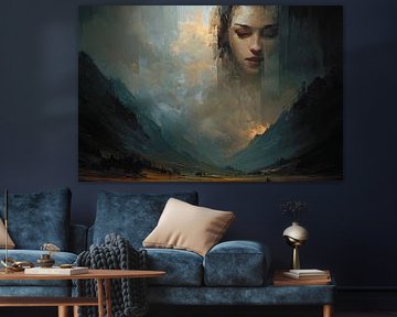 Abstraktes Porträt-Kunstwerk - Moderne Wanddekoration von SPEQ ART