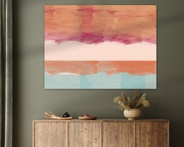 Abstract watercolor landscape in warm colors