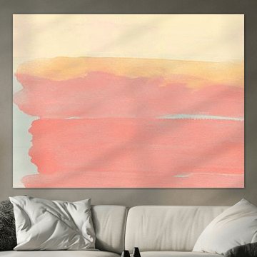 Abstract watercolor landscape in pastel colors