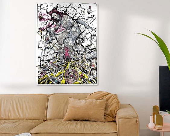 Voorbeeld van het werk in een kamer