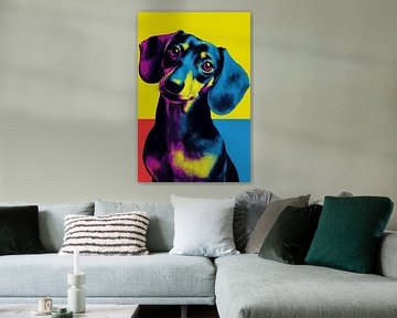Bunter Dackel im Pop-Art-Stil von Lauren Wilde