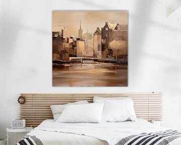 Amsterdam Abstract Gold by FoXo Art