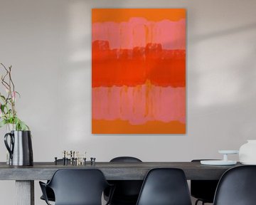Rosa und orange. Bunte abstrakte in lebendigen Farben von Abstrakte minimalistische Kunst