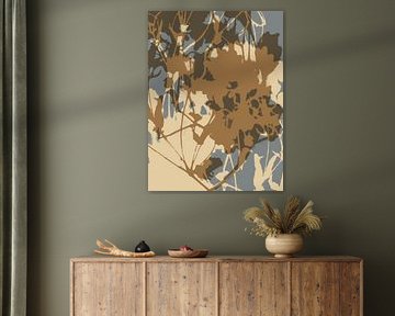 Romantische botanische Kunst in neutralen Farben. Retro-Stil von Abstrakte minimalistische Kunst