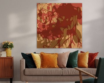 Abstrakte botanische Kunst im Retrostil von Abstrakte minimalistische Kunst