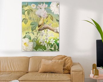 Yellow Bird in our Garden sur Marja van den Hurk