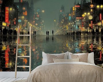 Neon Lights in the Rain