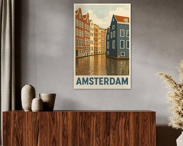 Amsterdam - kleurrijke grachtenarchitectuur en stedelijke charme