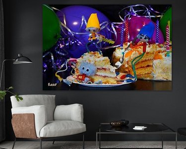 Voorbeeld van het werk in een kamer