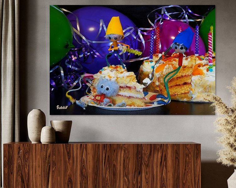 Voorbeeld van het werk in een kamer