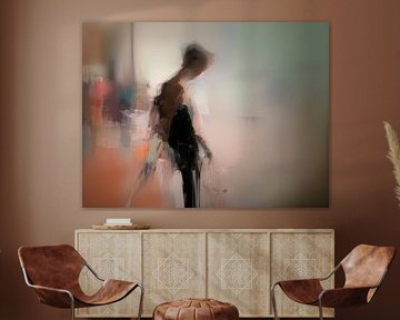 Vrouwelijk figuur | Abstract in warme kleuren van Lauren Wilde