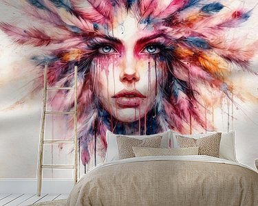 Voorbeeld van het werk in een kamer