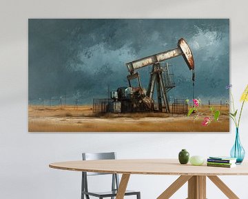 Pumpjack oil panorama artistique sur TheXclusive Art