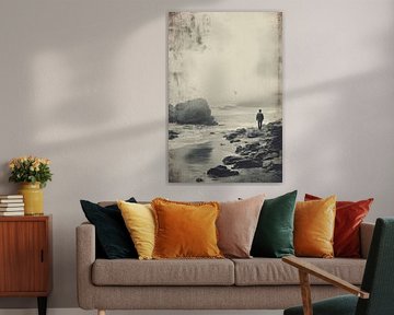 Quiet Coastal Landscape with Hiker - Fine Art Photography by BowiScapes - Fine Art and Urban Wall Art