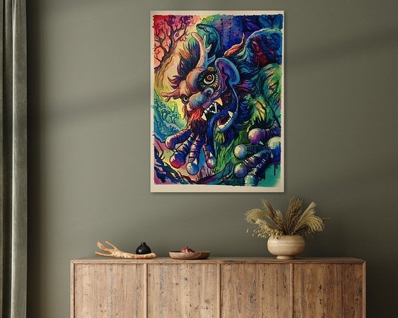 Voorbeeld van het werk in een kamer