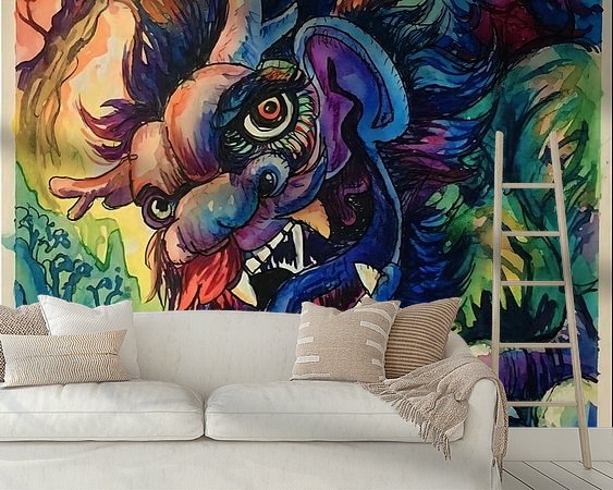 Voorbeeld van het werk in een kamer