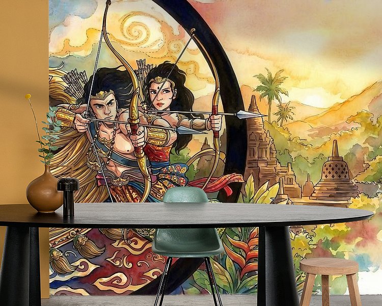 Voorbeeld van het werk in een kamer