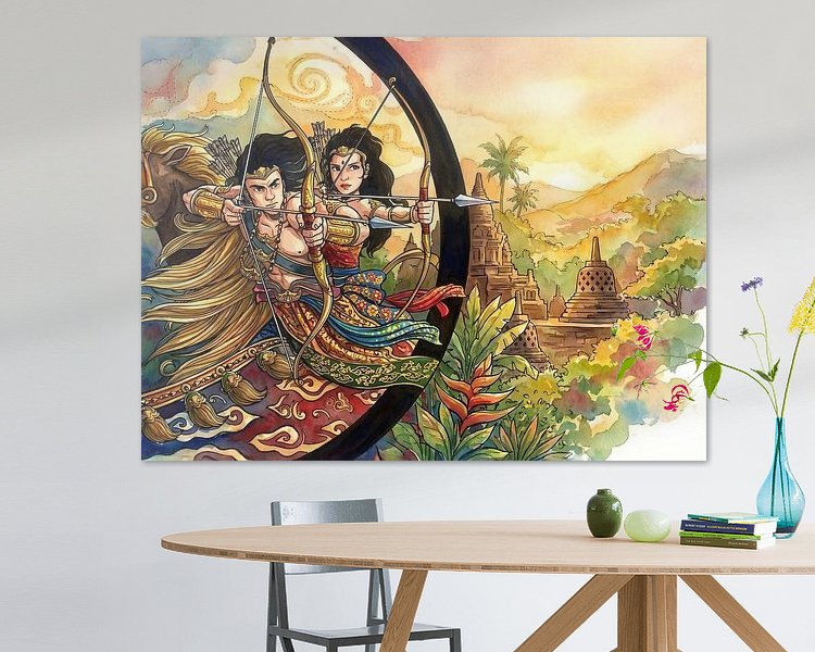 Voorbeeld van het werk in een kamer