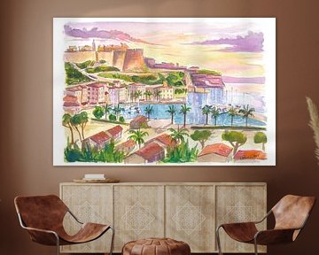 Bonifacio Corsica harbour rock and fortress view by Markus Bleichner