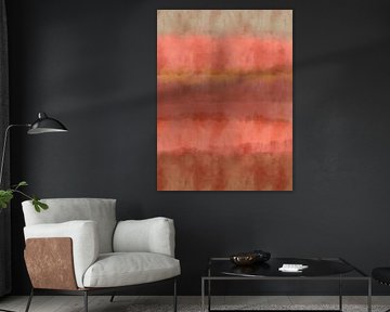 Bunte abstrakte Aquarelllandschaft in warmen Farben von Dina Dankers