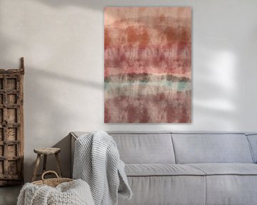 Bunte abstrakte Aquarelllandschaft in Erdtönen von Dina Dankers