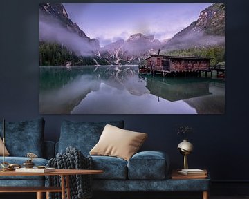 Zonsopgang bij het meer van Braies van Achim Thomae Photography