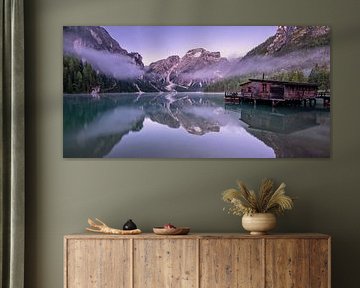 Panorama van de Pragser Wildsee van Achim Thomae Photography