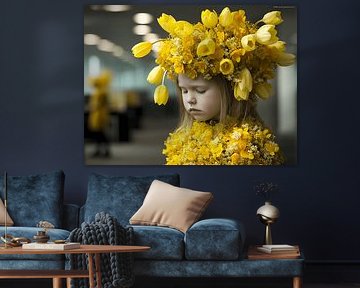 Sad Yellow Flower Girl by Karina Brouwer