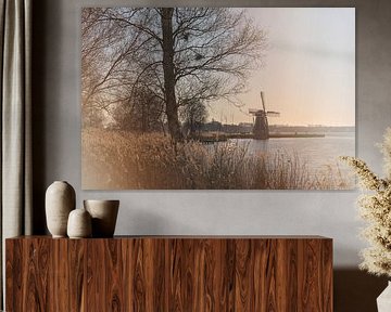 Le moulin Helper sur le Paterwoldse Meer à Groningen
