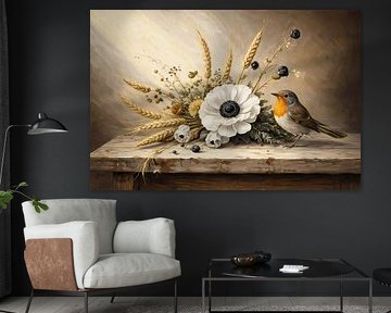 Robin by Trockenblumenstrauß von Emiel de Lange