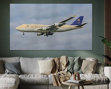 Atterrissage du Boeing 747-400 de Saudi Arabian Cargo.